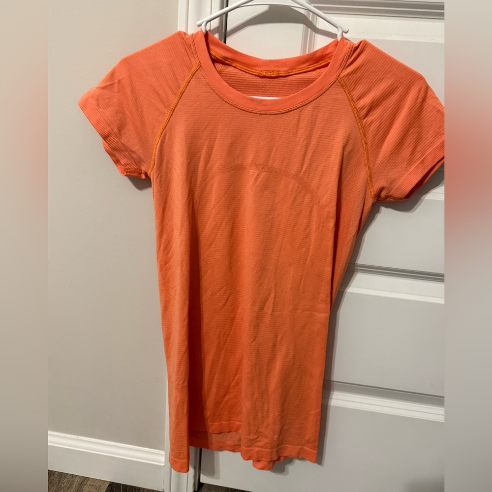 Lululemon Orange Athletic T-Shirt